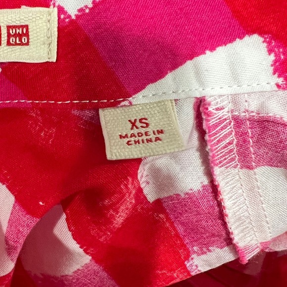 MARNI X UNIQLO Checked top Womens White Red Sleeveless Pleat Front Collared - Picture 11 of 16